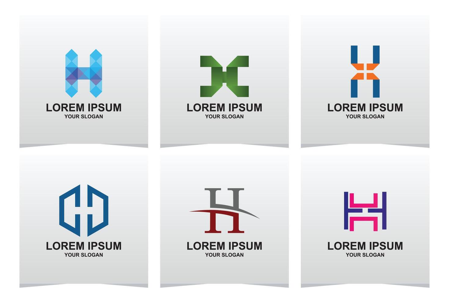 H logo design template collection vector