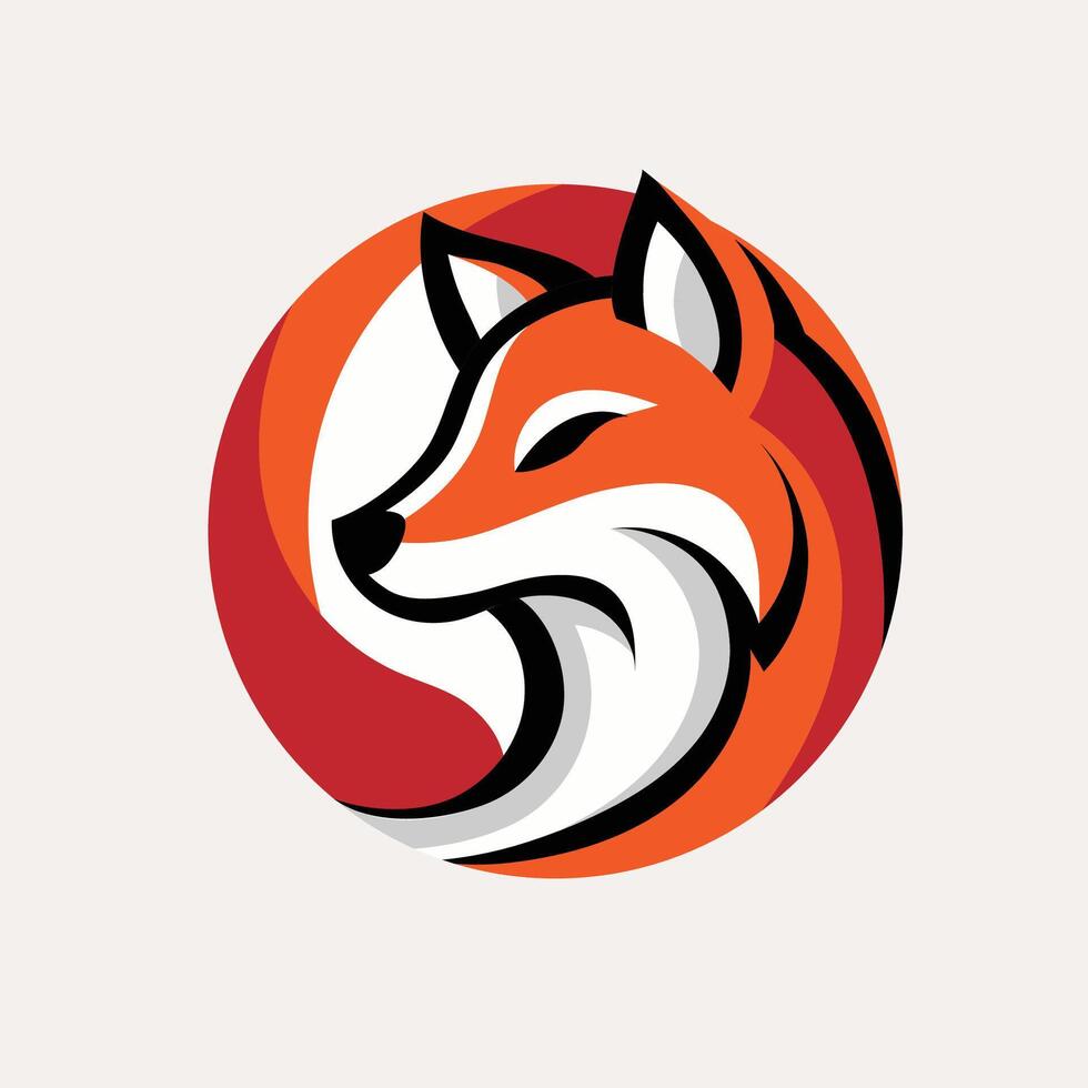 colorful fox head symbol vector