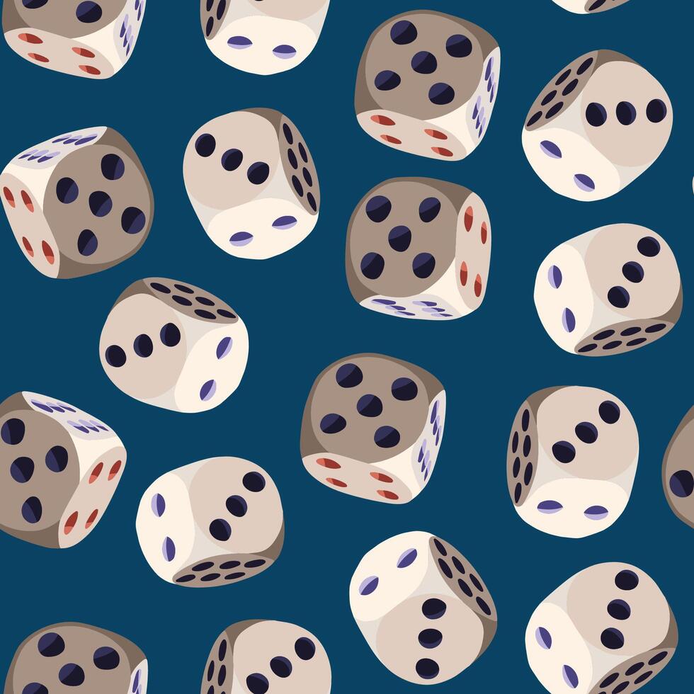 Vector isolated illustration of pattern with playing dice.