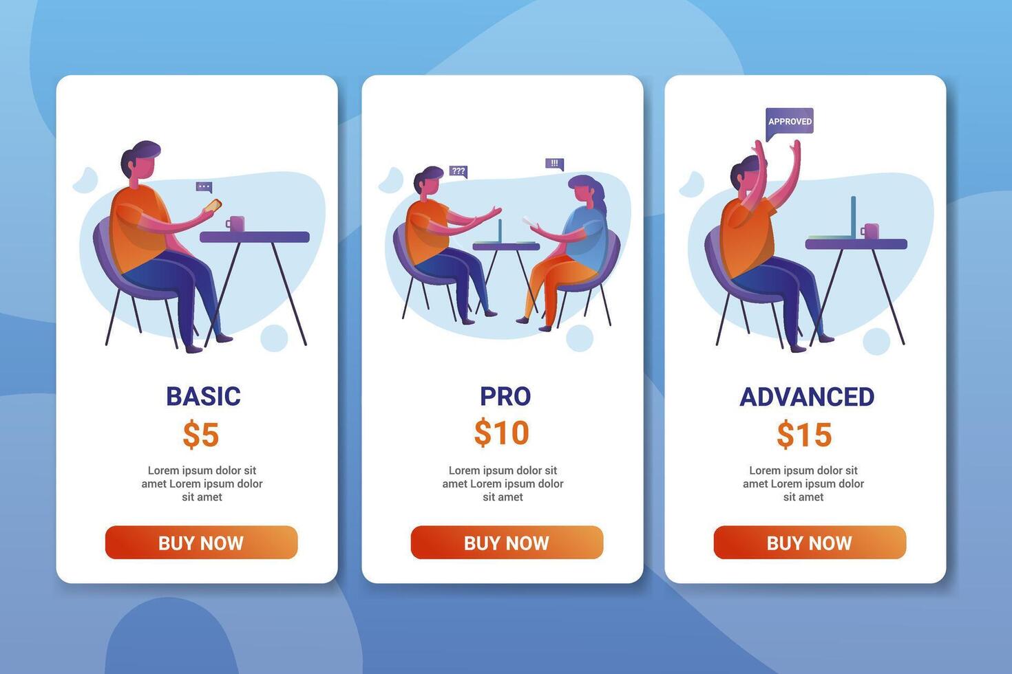 Vector pricing packs template set
