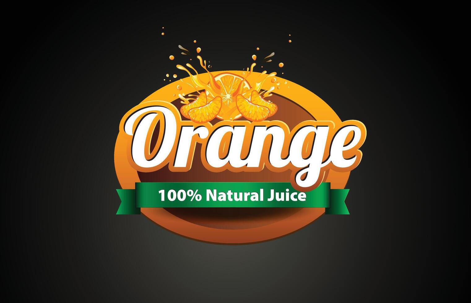 naranja jugo logo o etiqueta vector modelo