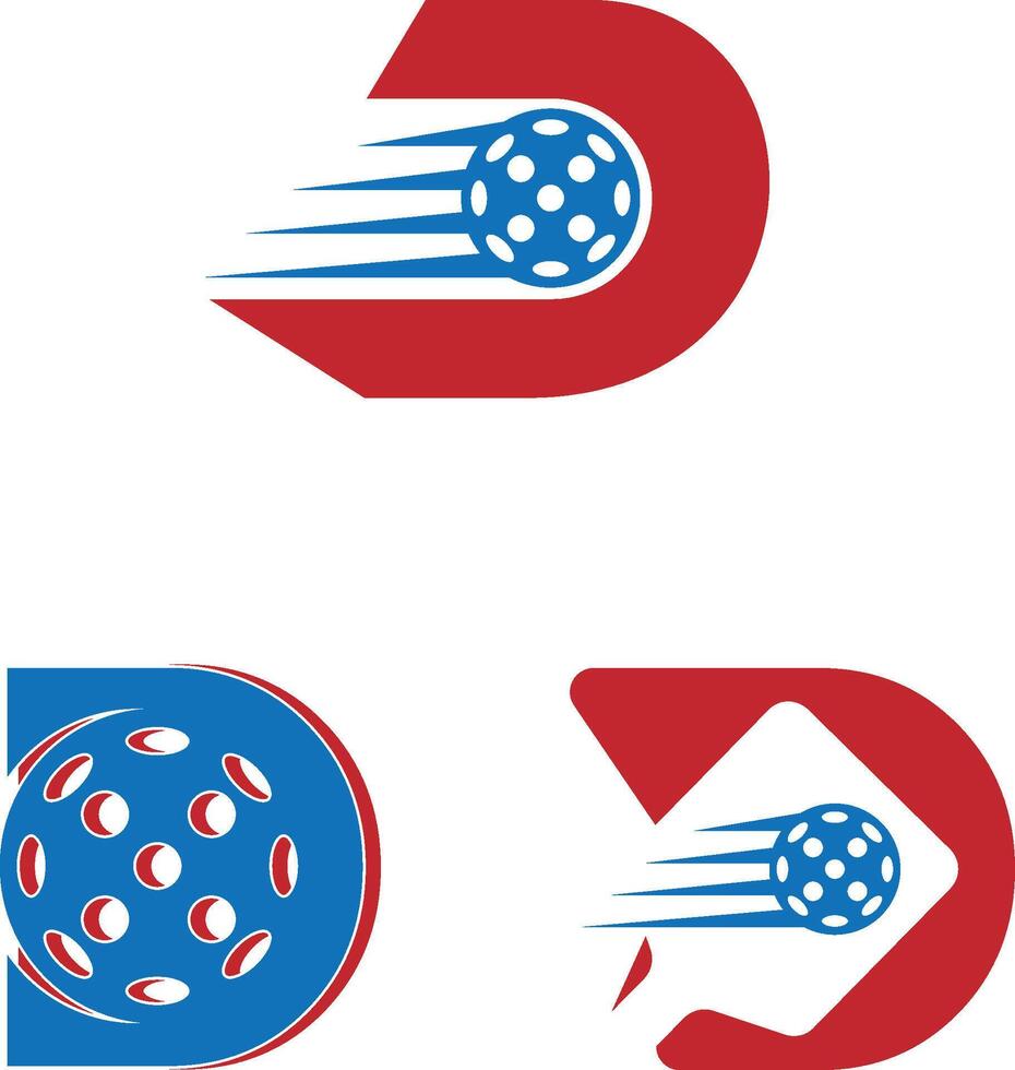 D Logo Pickleball vector