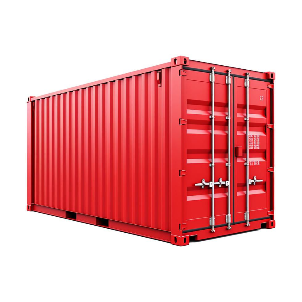 AI generated Shipping container isolated on transparent background png