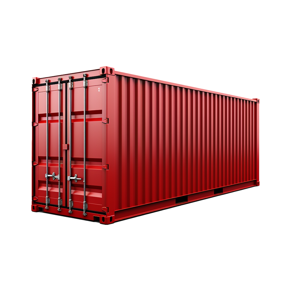 AI generated Shipping container isolated on transparent background png