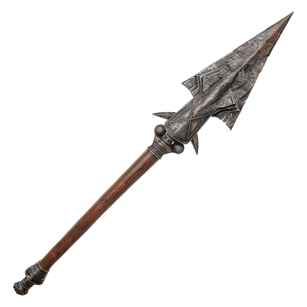 AI generated Ancient war spear isolated on transparent background png