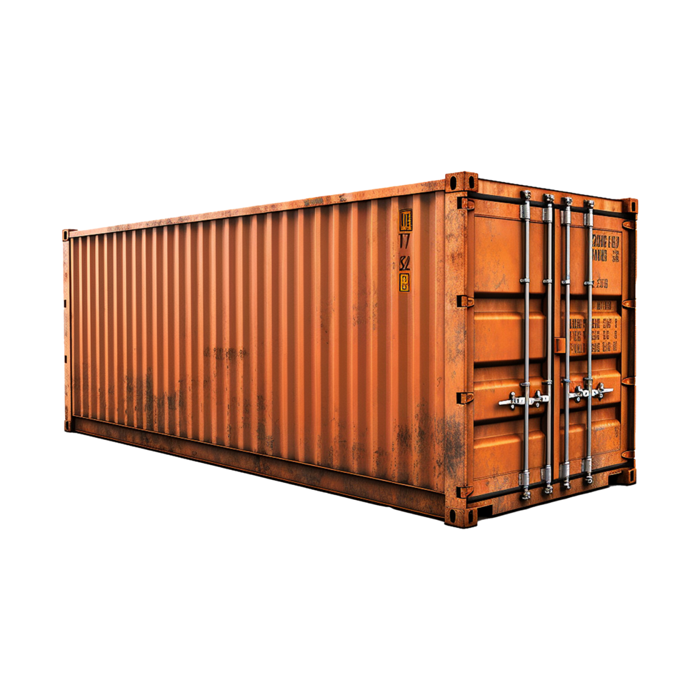 AI generated Shipping container isolated on transparent background png