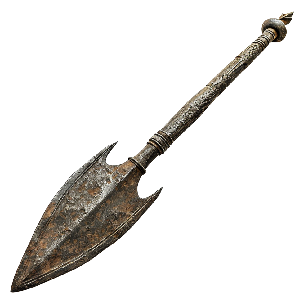 AI generated Ancient war spear isolated on transparent background png