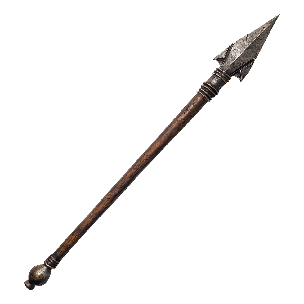 AI generated Ancient war spear isolated on transparent background png
