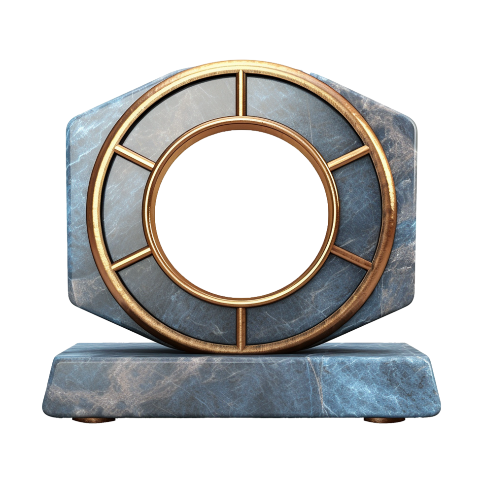 AI generated Marble podium 3d realistic render with transparent background png