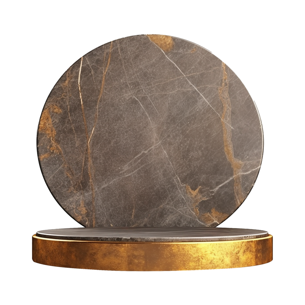 AI generated Marble podium 3d realistic render with transparent background png