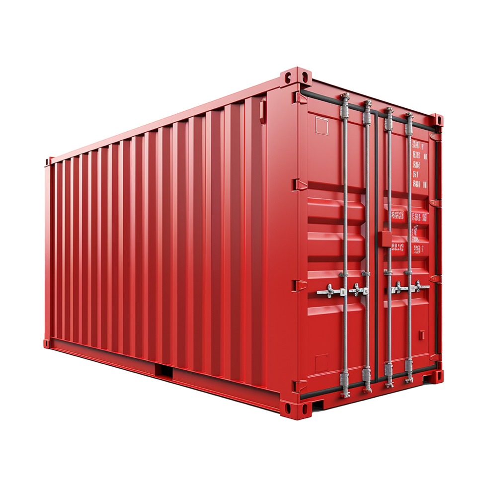 AI generated Shipping container isolated on transparent background png