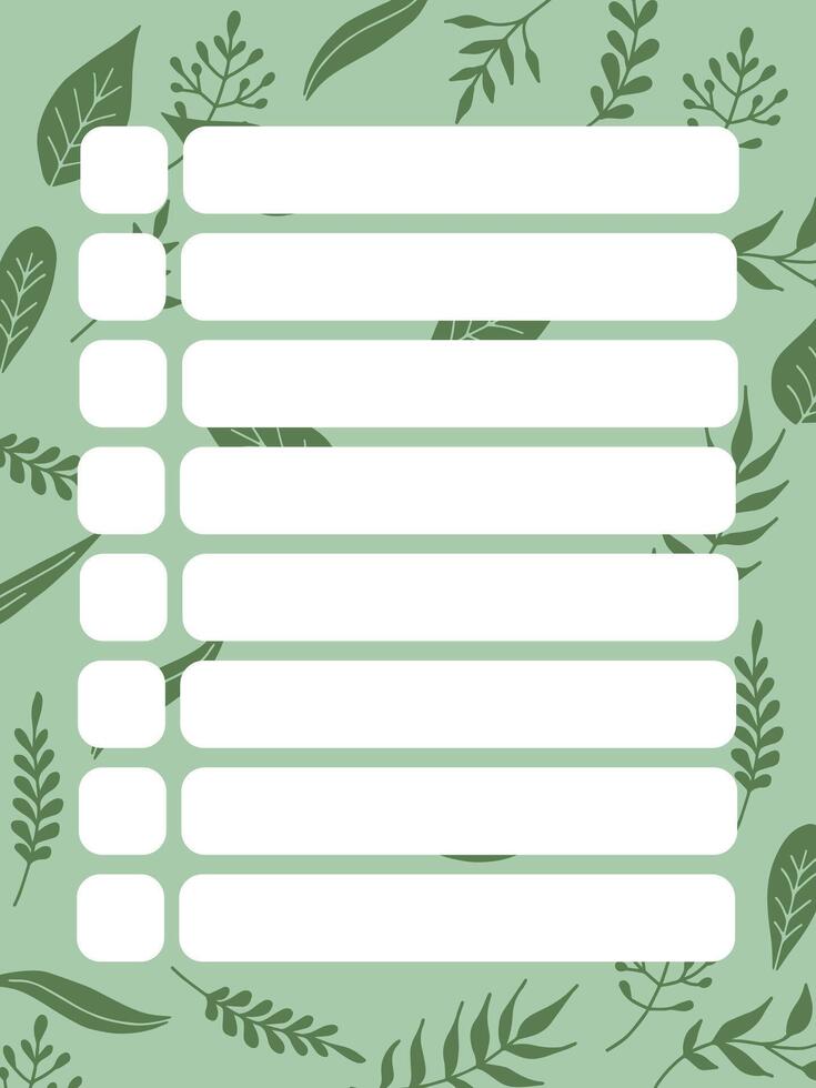 template check list decorated with plant floral illustration vector