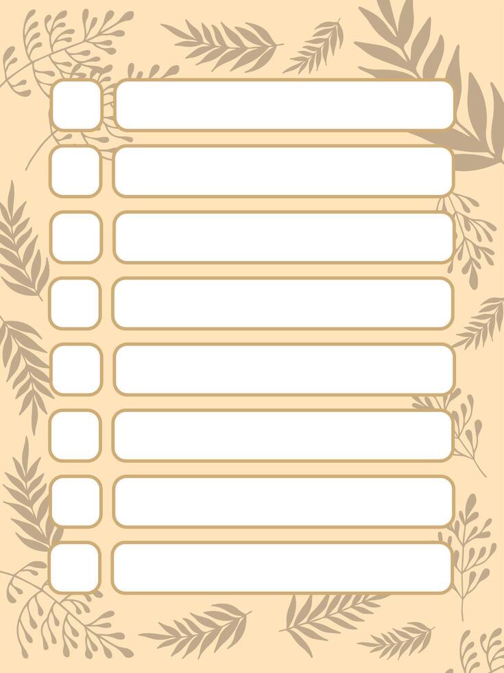 template check list decorated with plant floral illustration vector
