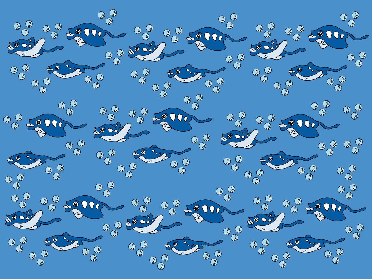 Design Background Pattern Ocean Fish Cute vector