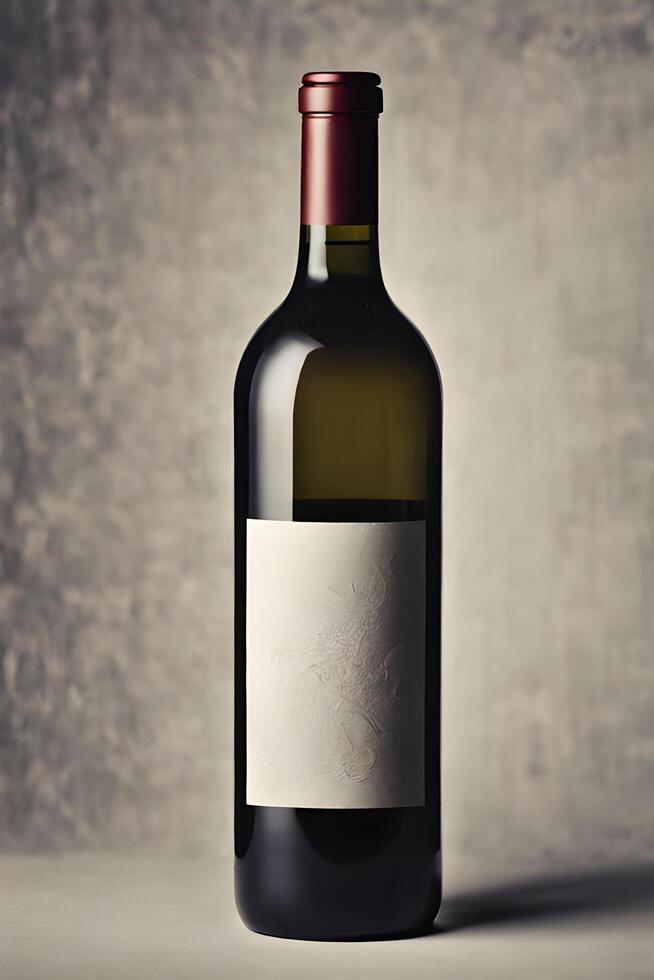 AI generated a bottle of wine with a label on it photo