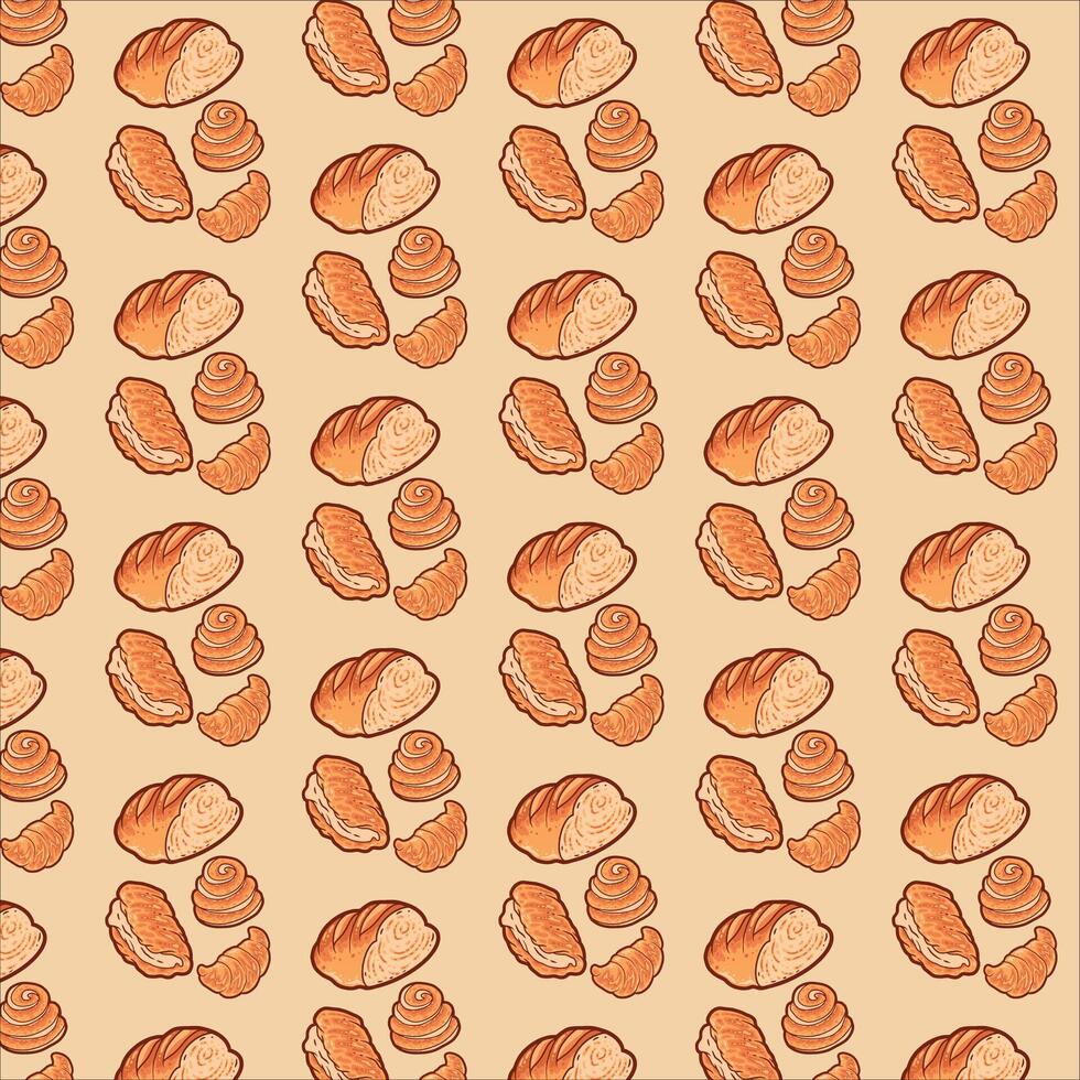 bread and bakery pattern vector design