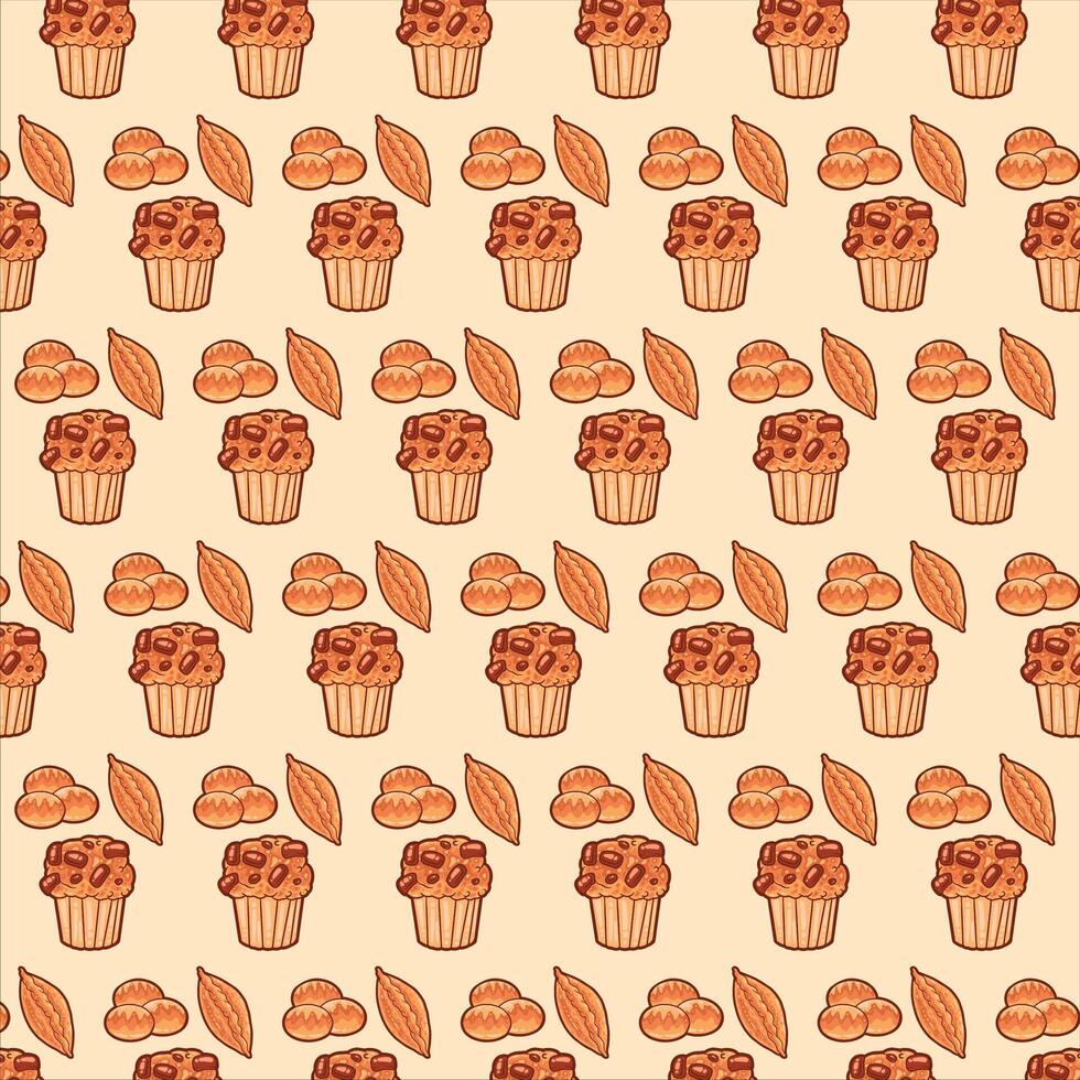 cake and cookies pattern vector design