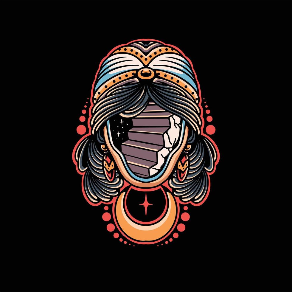 empty face tattoo vector design