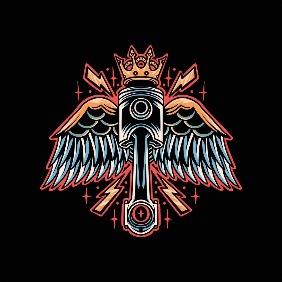 king motorcycle tattoo vector design