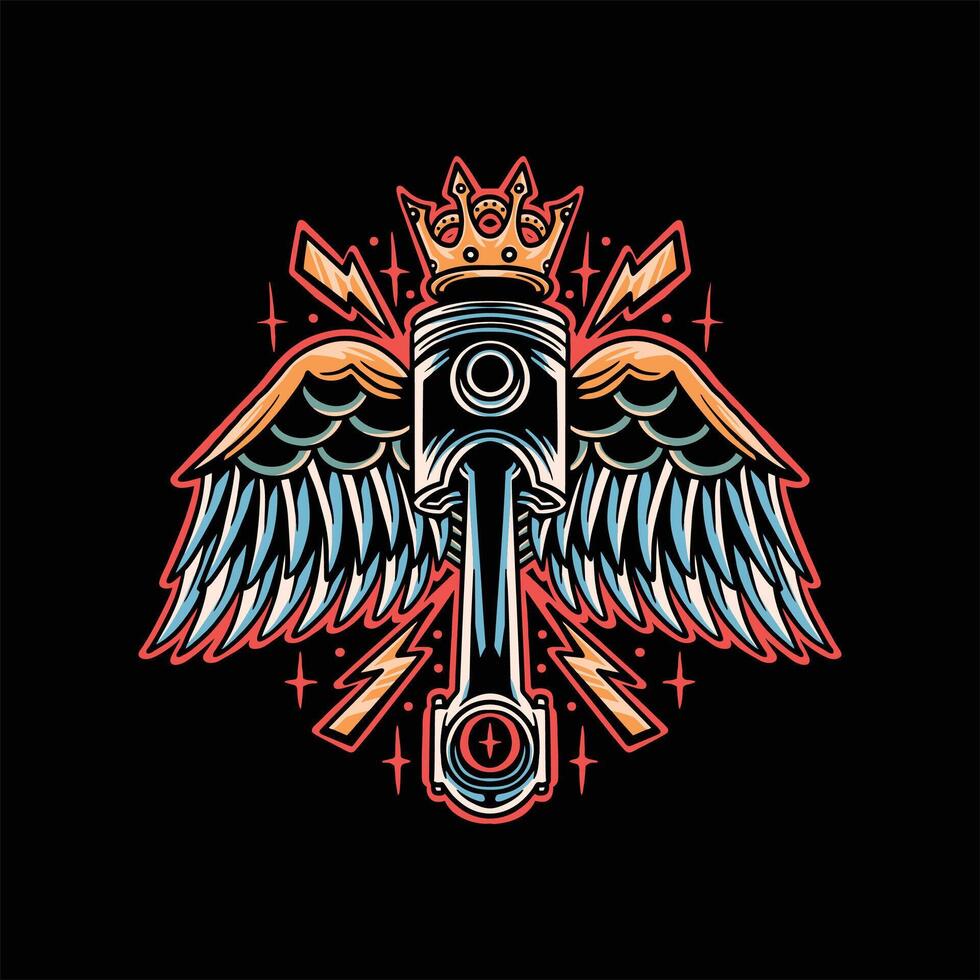 king motorcycle tattoo vector design