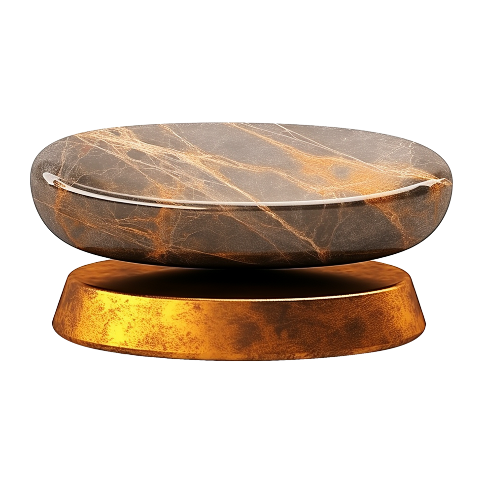 AI generated Marble podium 3d realistic render with transparent background png
