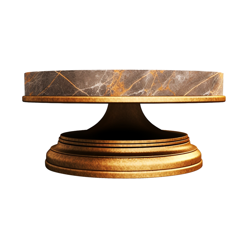 AI generated Marble podium 3d realistic render with transparent background png