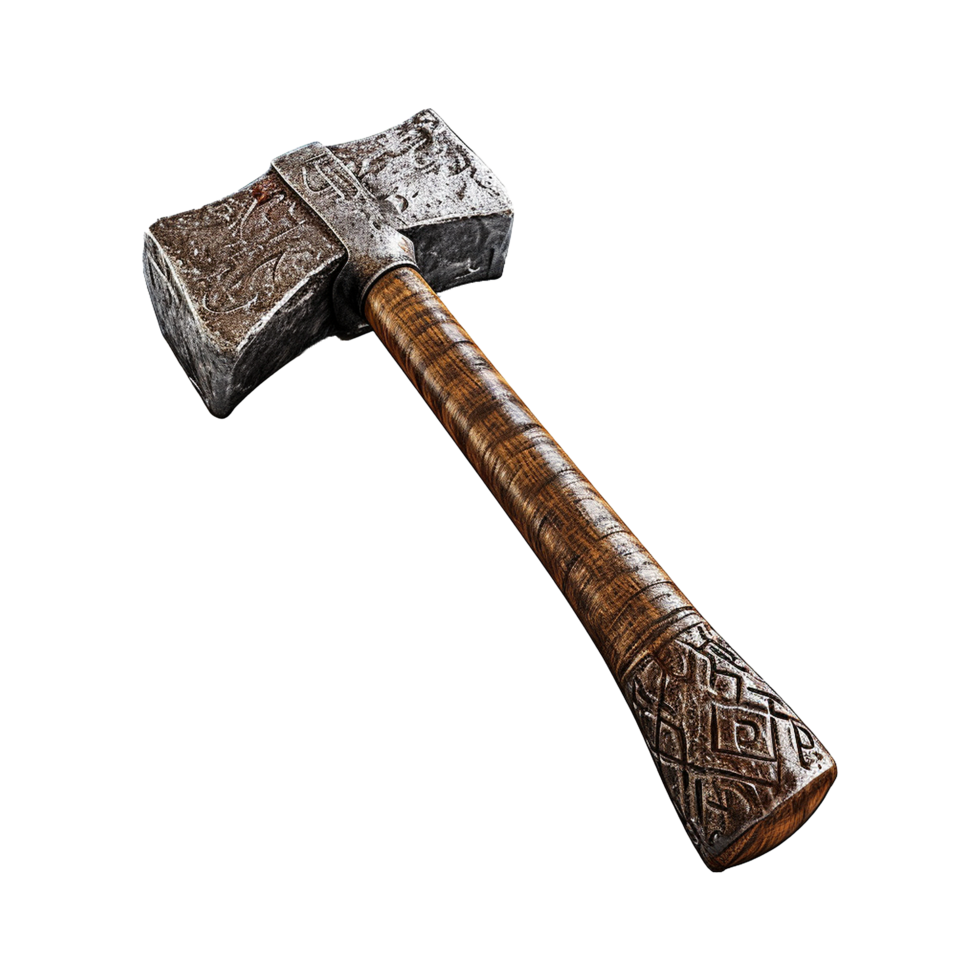 AI generated Rusty metal sledge hammer isolated on transparent background png