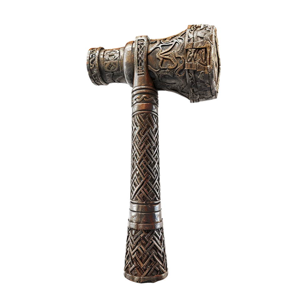 AI generated Rusty metal sledge hammer isolated on transparent background png