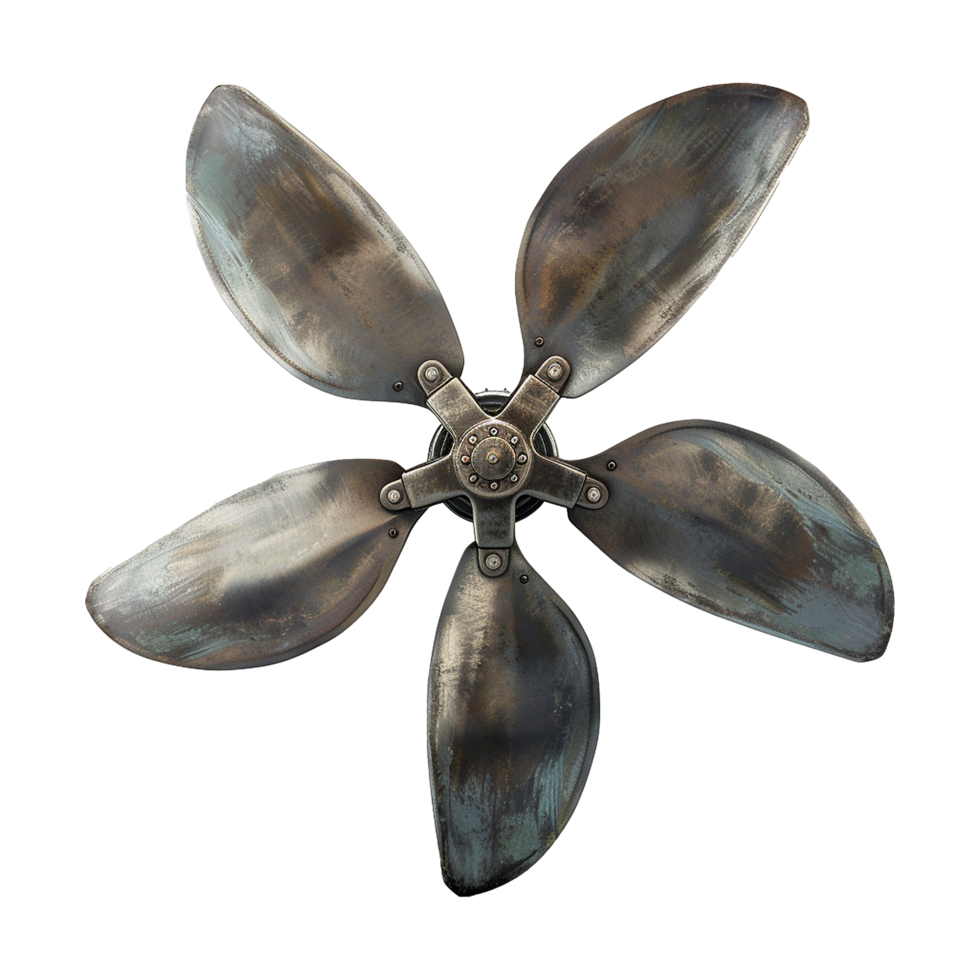 AI generated Five blade marine  propeller isolated on transparent background png