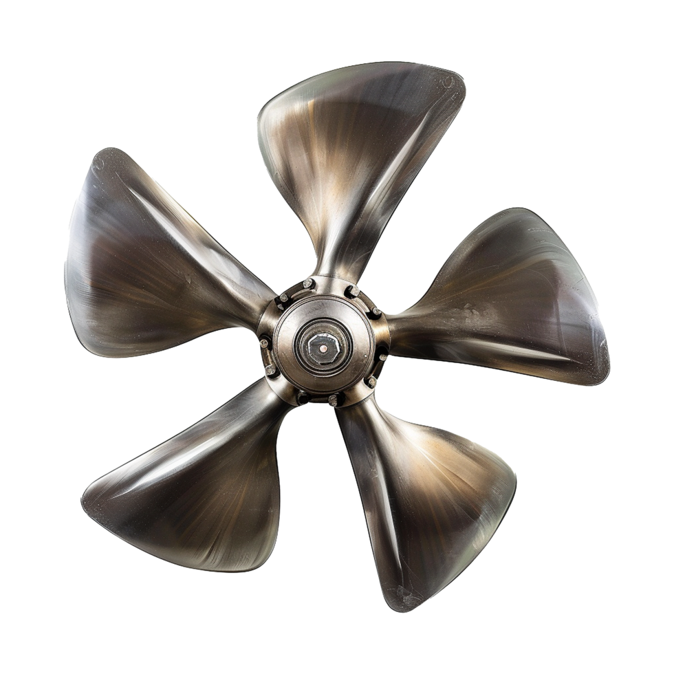 AI generated Five blade marine  propeller isolated on transparent background png