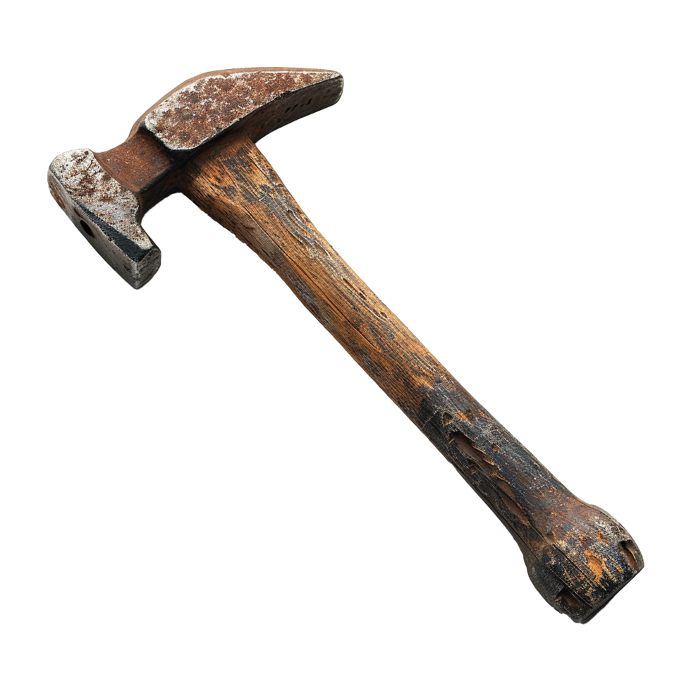 AI generated Rusty metal sledge hammer isolated on transparent background png