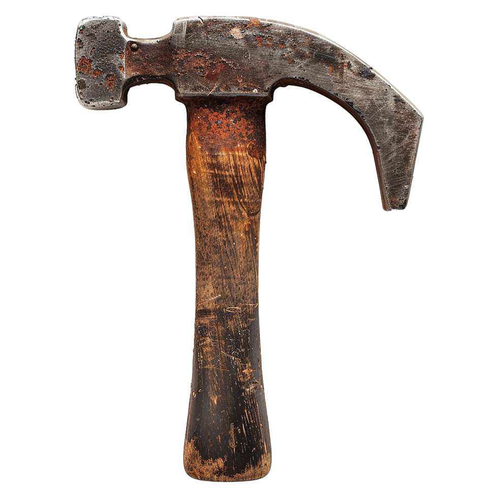 AI generated Rusty metal sledge hammer isolated on transparent background png