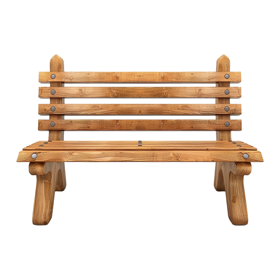 AI generated Wooden park bench isolated on transparent background png