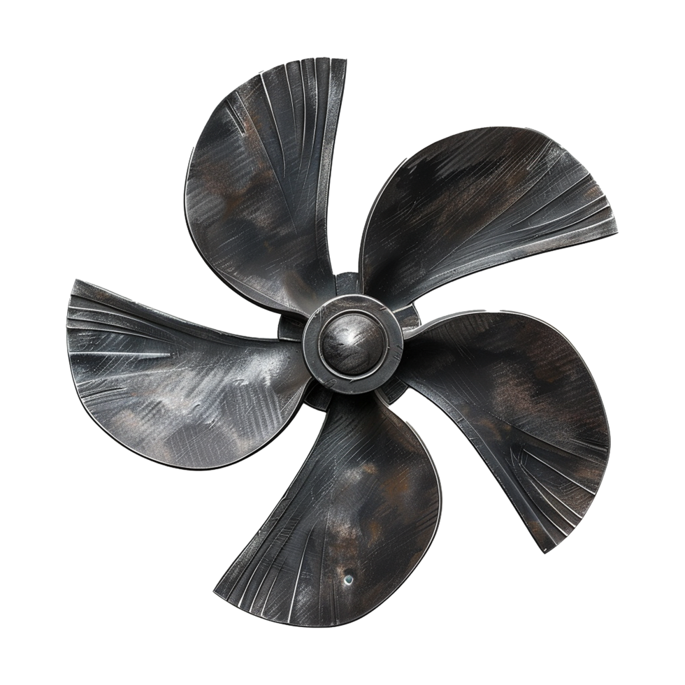 AI generated Five blade marine  propeller isolated on transparent background png