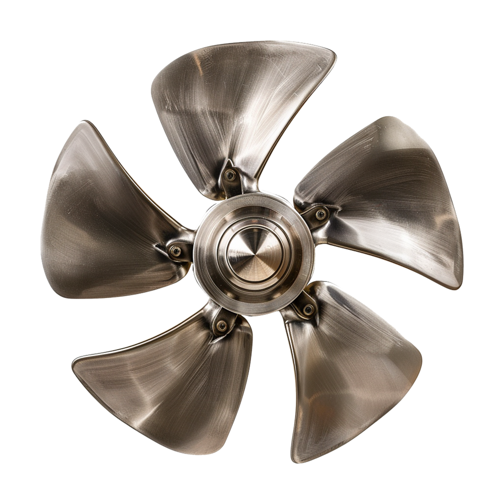 AI generated Five blade marine  propeller isolated on transparent background png