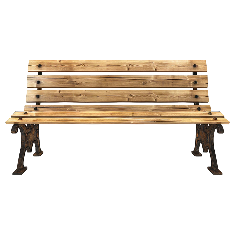 AI generated Wooden park bench isolated on transparent background png