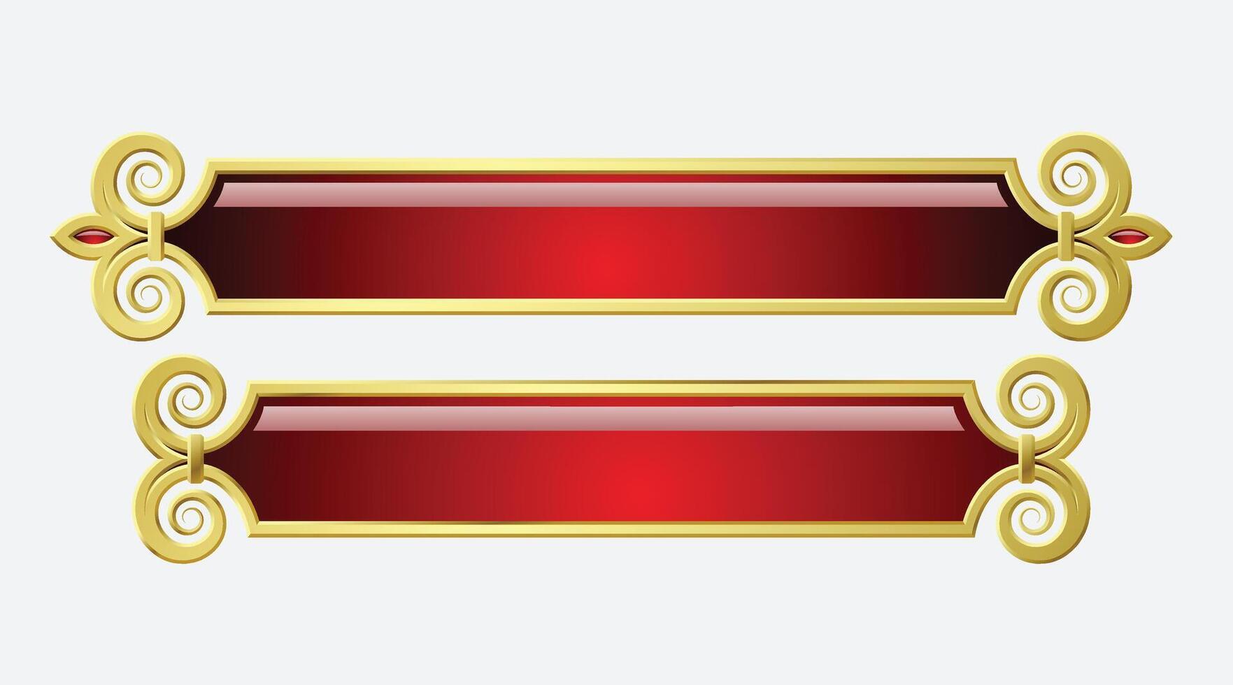 Red ribbons with gold collection vector