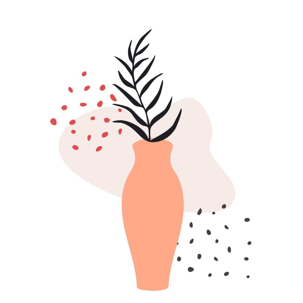 vase with plant vector