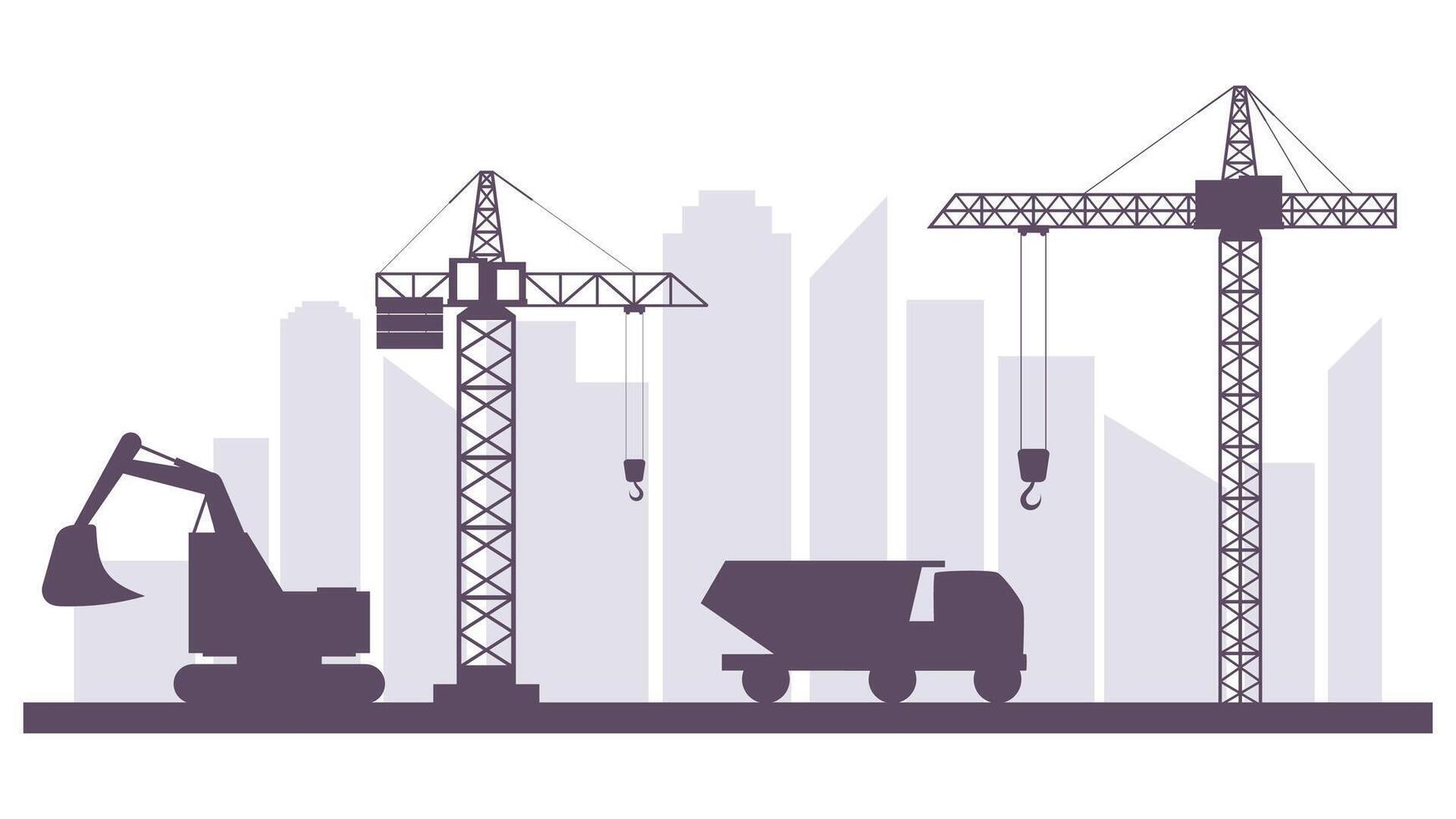 under construction site vector