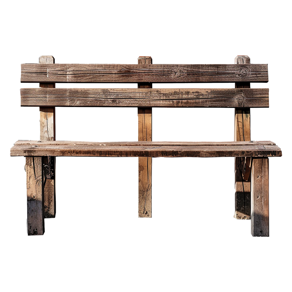 AI generated Wooden park bench isolated on transparent background png
