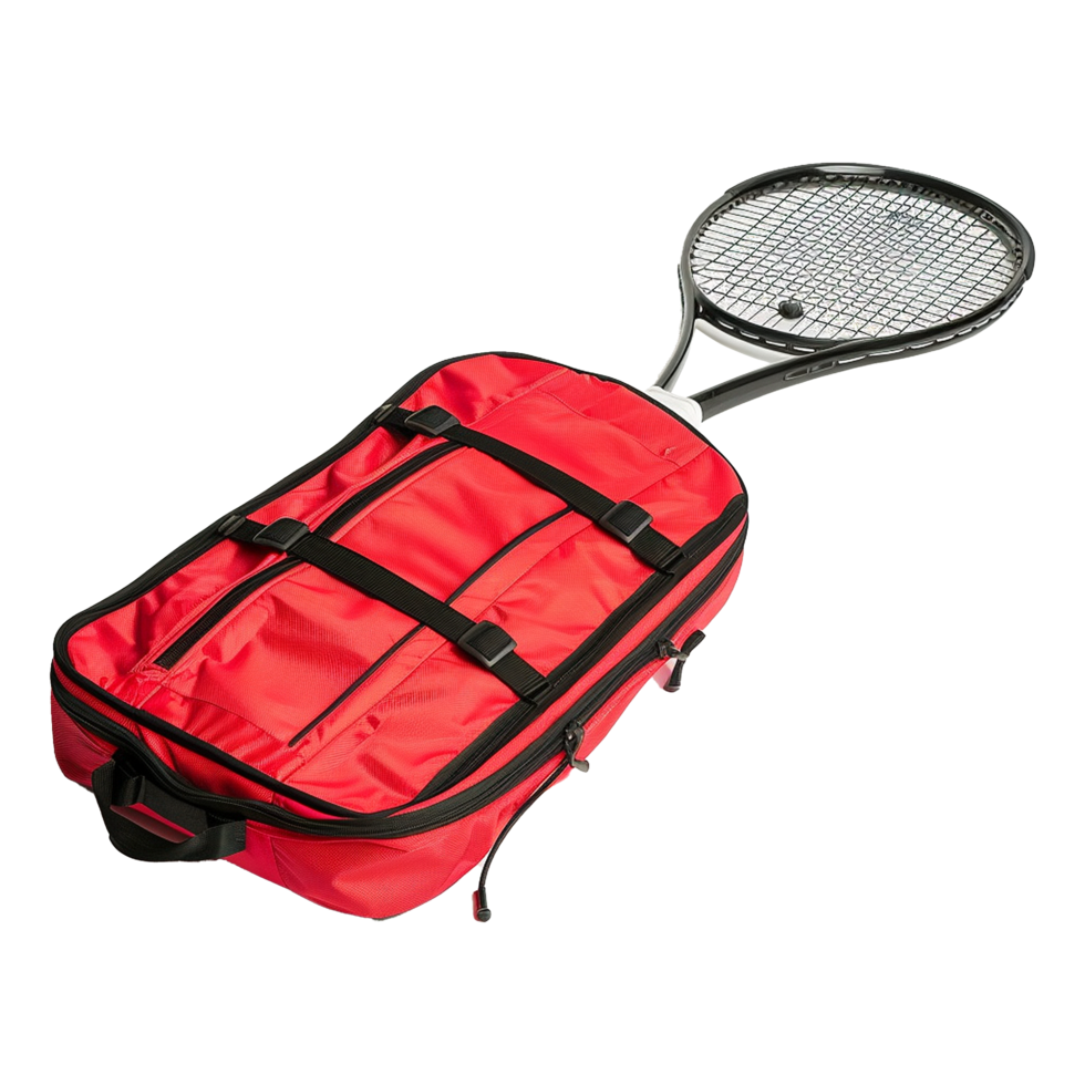 ai généré tennis raquette sac isolé sur transparent Contexte png