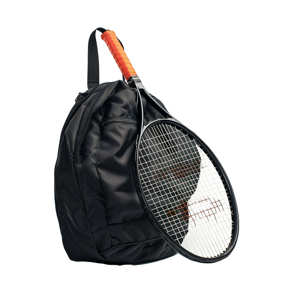 ai generado tenis raqueta bolso aislado en transparente antecedentes png
