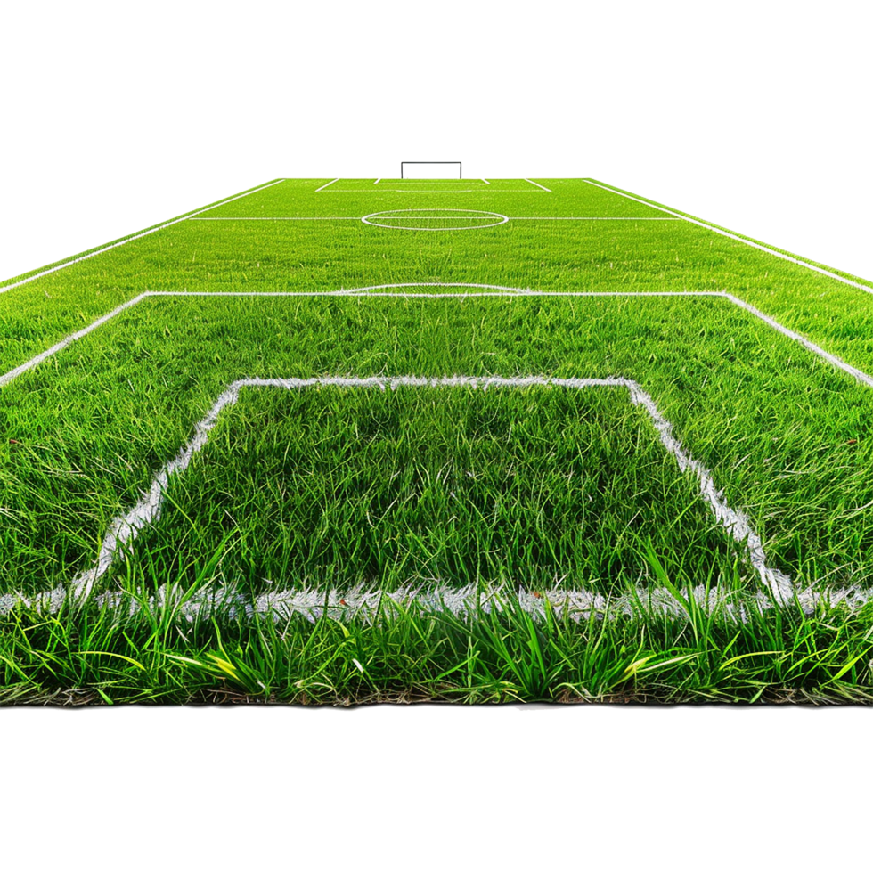 AI generated Soccer field with gate isolated on transparent background png