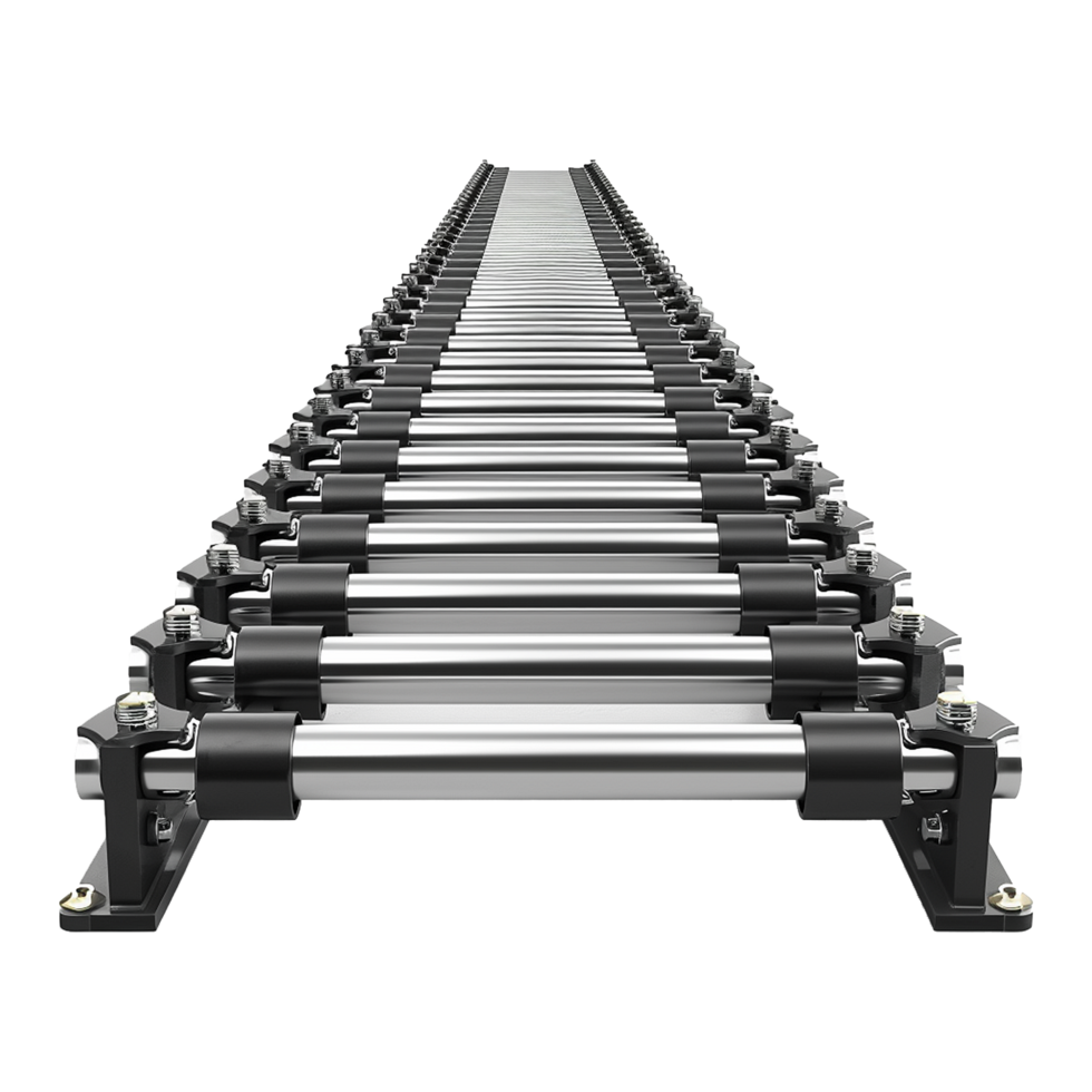 AI generated Roller conveyor png isolated on transparent background