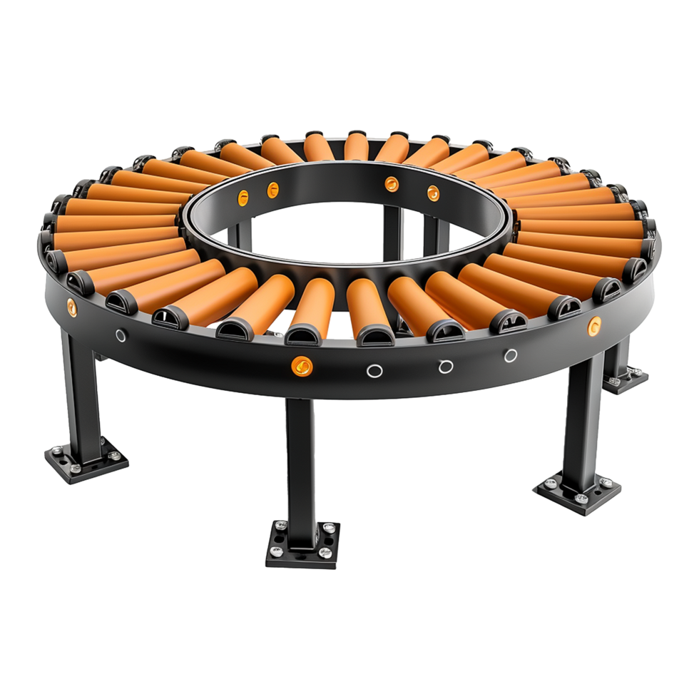 AI generated Roller conveyor png isolated on transparent background