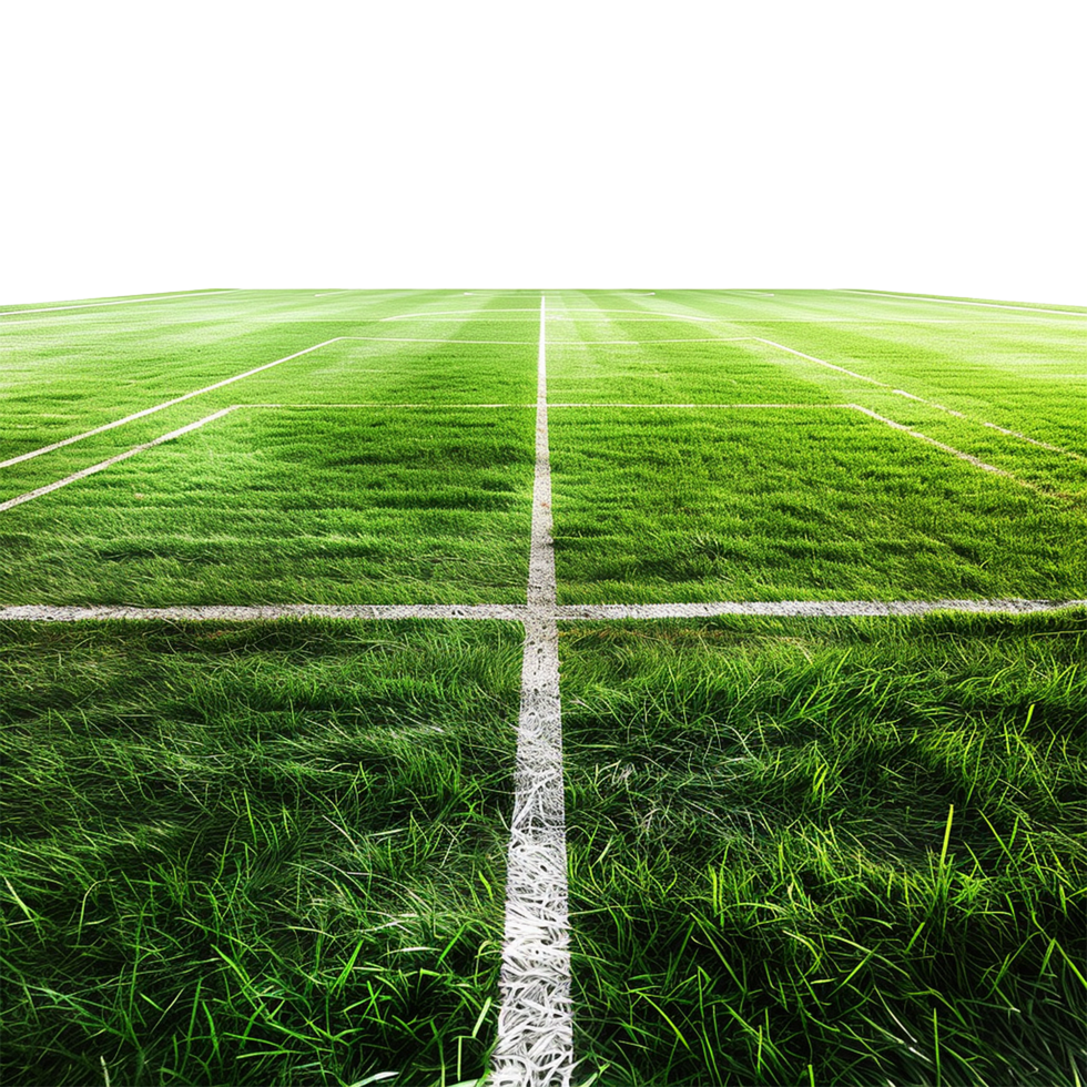 AI generated Soccer field with gate isolated on transparent background png