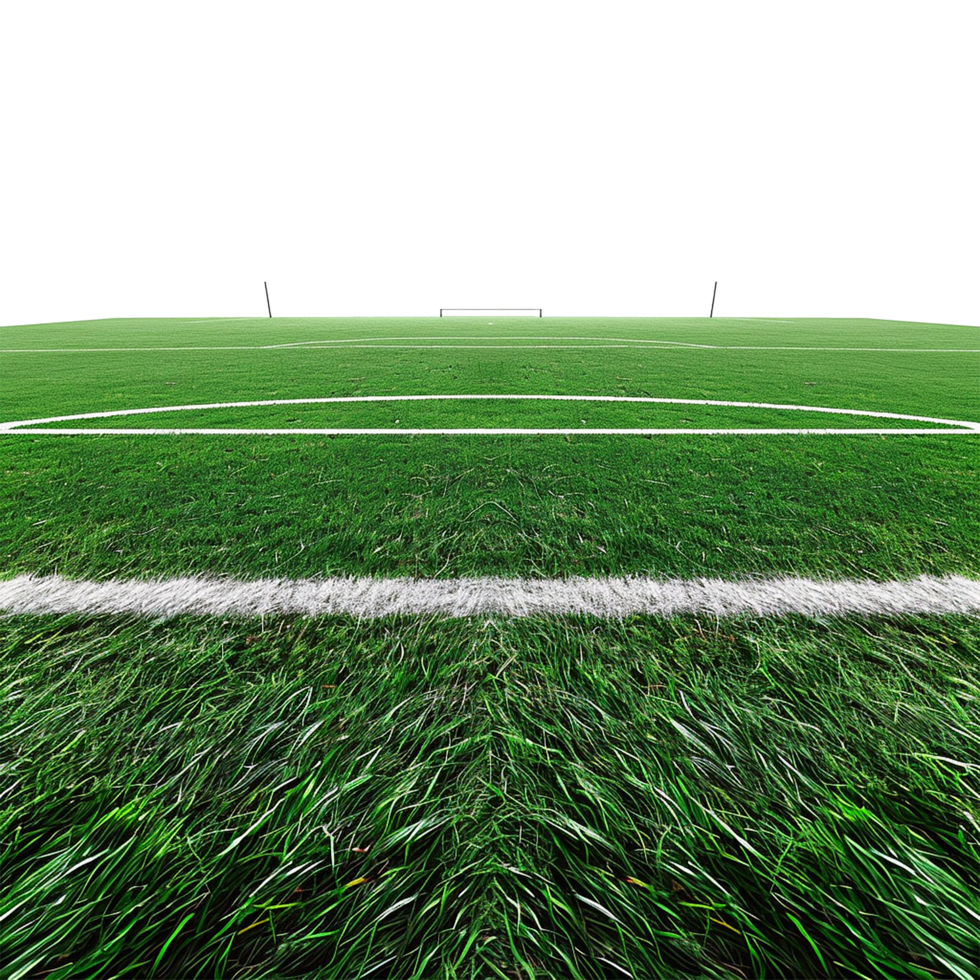 AI generated Soccer field with gate isolated on transparent background png