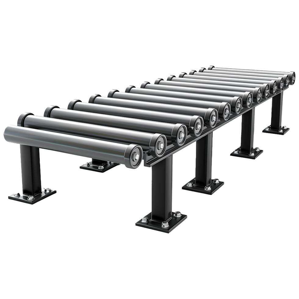 AI generated Roller conveyor png isolated on transparent background