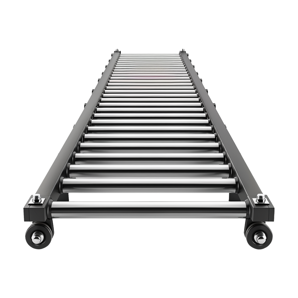 AI generated Roller conveyor png isolated on transparent background