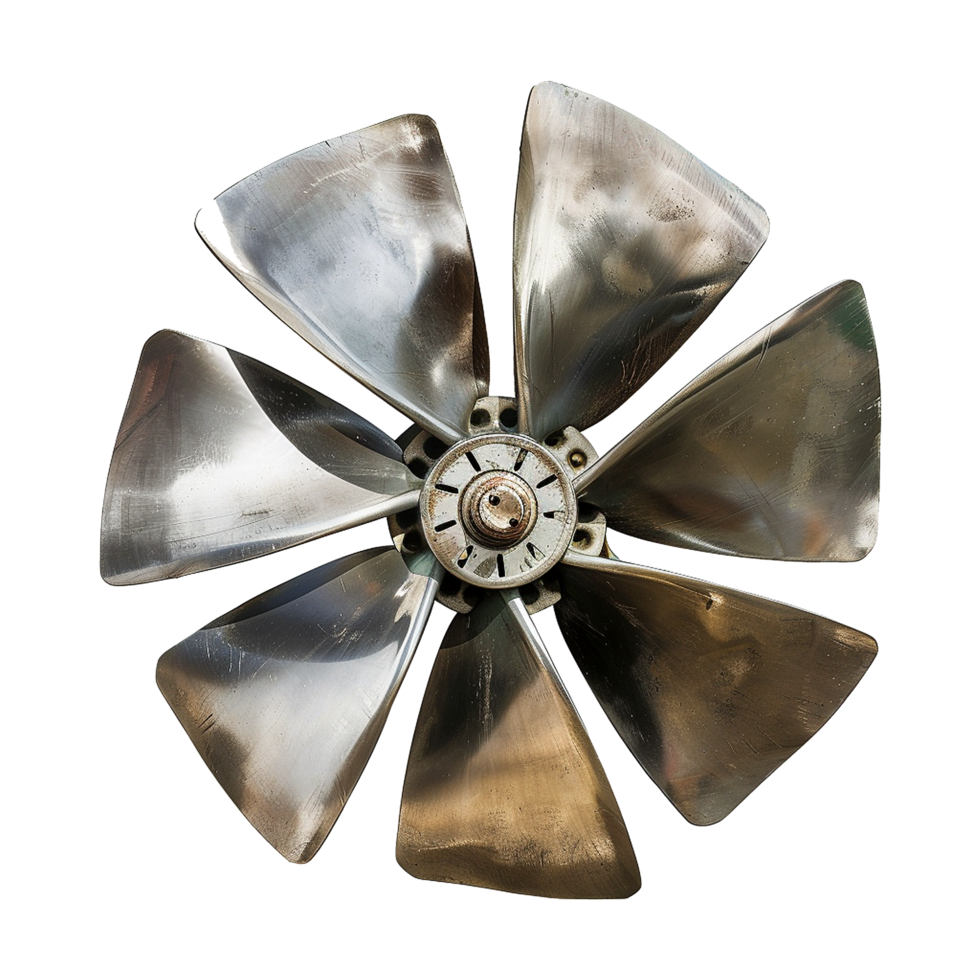 AI generated Seven blade marine  propeller isolated on transparent background png